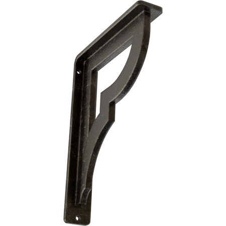 Ekena Millwork Bradford Wrought Iron Bracket, (Single center brace), Antiqued Warm Silver 1 1/2"W x 5 1/2"D x 8"H BKTM01X05X08SBRAWS
